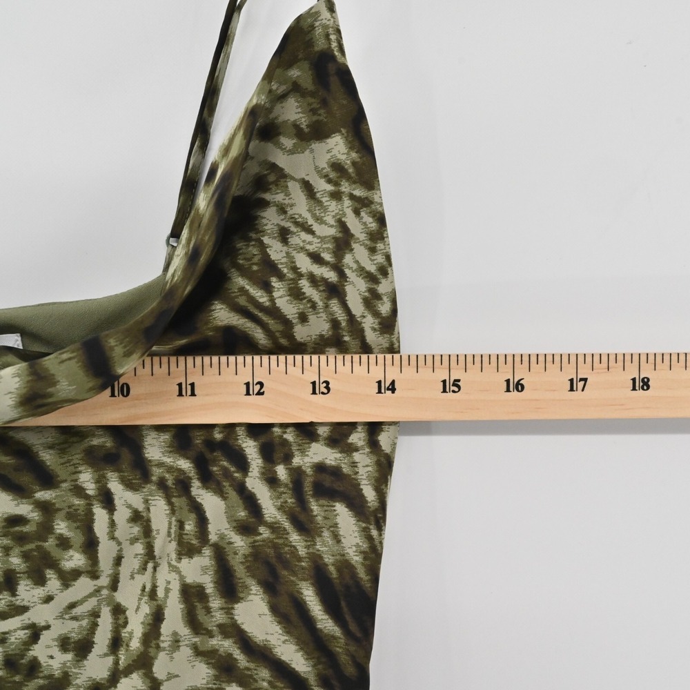 Good‎ American Jungle Slip Dress Womens Size M Midi Whimsical Cowl Neck Stretch - Picture 4 of 14